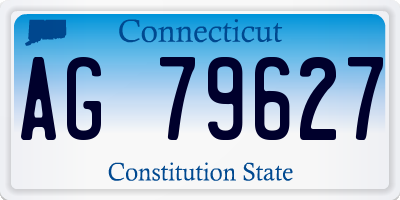 CT license plate AG79627