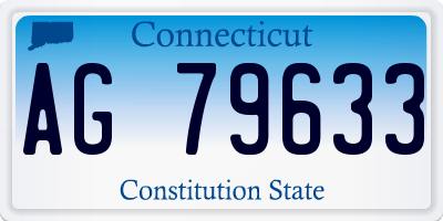 CT license plate AG79633