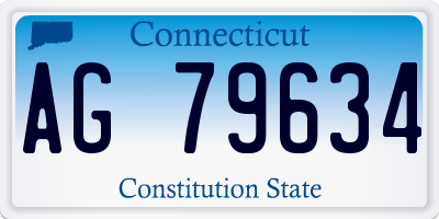 CT license plate AG79634