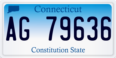 CT license plate AG79636