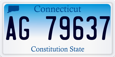 CT license plate AG79637