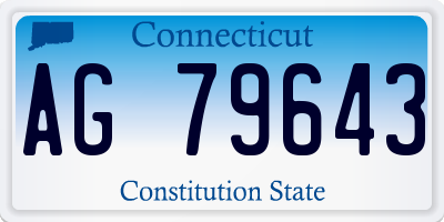 CT license plate AG79643