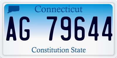 CT license plate AG79644