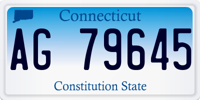 CT license plate AG79645