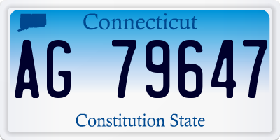 CT license plate AG79647
