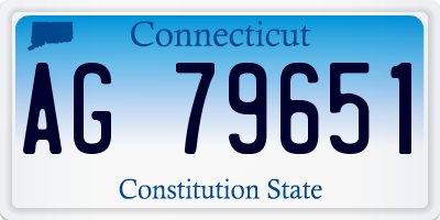CT license plate AG79651