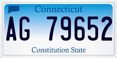 CT license plate AG79652