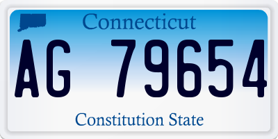 CT license plate AG79654
