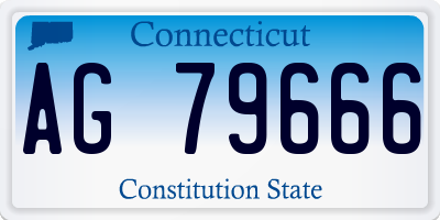 CT license plate AG79666