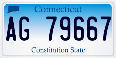 CT license plate AG79667