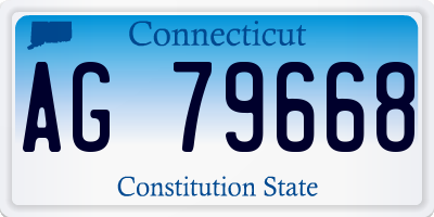 CT license plate AG79668