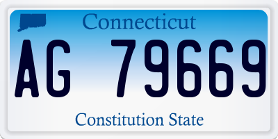 CT license plate AG79669