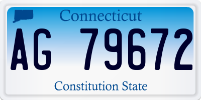 CT license plate AG79672
