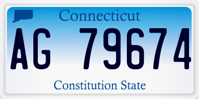 CT license plate AG79674