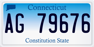CT license plate AG79676