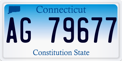 CT license plate AG79677