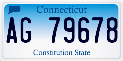 CT license plate AG79678