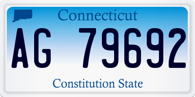 CT license plate AG79692