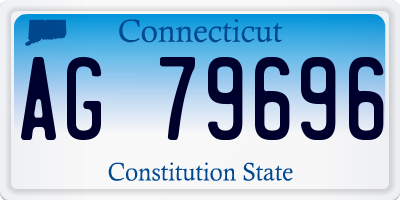 CT license plate AG79696