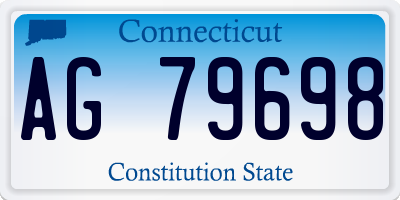 CT license plate AG79698