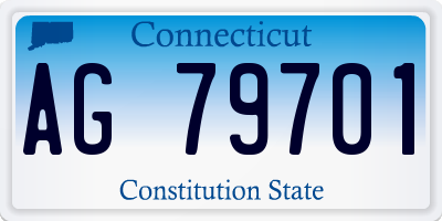CT license plate AG79701