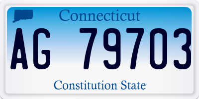 CT license plate AG79703