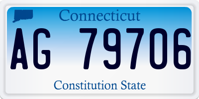 CT license plate AG79706