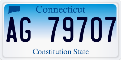 CT license plate AG79707