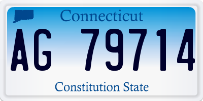 CT license plate AG79714