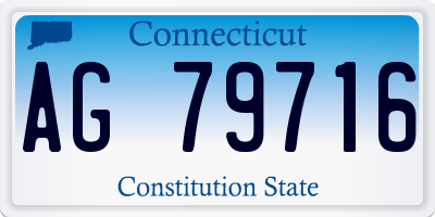 CT license plate AG79716