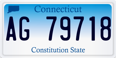CT license plate AG79718