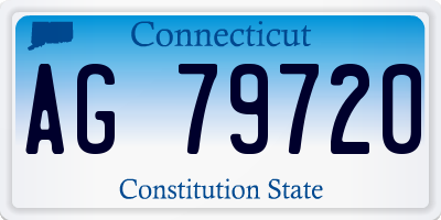 CT license plate AG79720