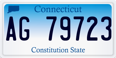 CT license plate AG79723