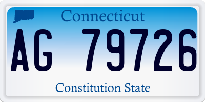 CT license plate AG79726