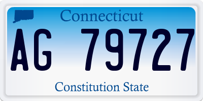 CT license plate AG79727