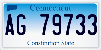 CT license plate AG79733