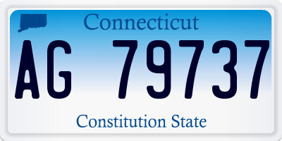 CT license plate AG79737