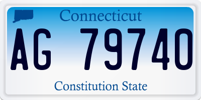 CT license plate AG79740