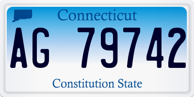 CT license plate AG79742