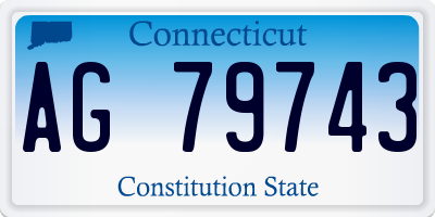 CT license plate AG79743