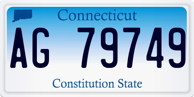 CT license plate AG79749
