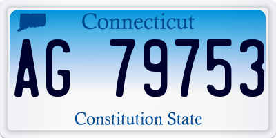 CT license plate AG79753