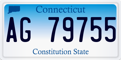 CT license plate AG79755