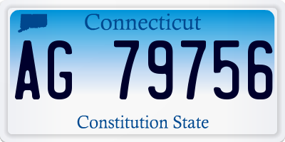 CT license plate AG79756