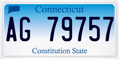 CT license plate AG79757