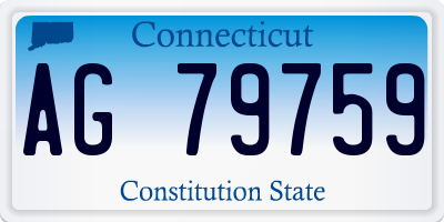 CT license plate AG79759