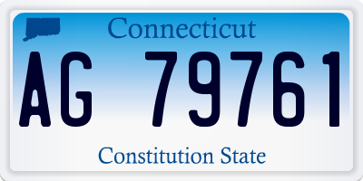 CT license plate AG79761