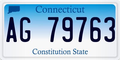 CT license plate AG79763