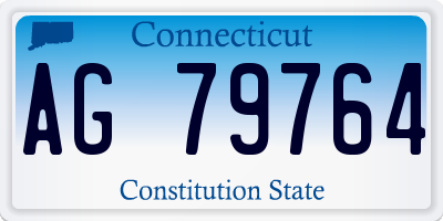 CT license plate AG79764