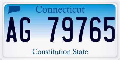 CT license plate AG79765